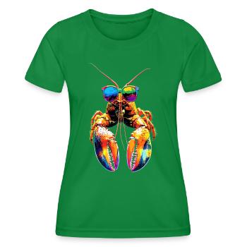 Hummer Krebstiere Großkrebs Lobster Süßer Hummer - Frauen Funktions-T-Shirt - Kelly Green - Vorne - AI Model Female 172 dark (172cm)