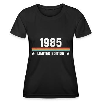 1985 Anniversaire 2022 Strip Vintage Rétro - T-shirt sport Femme - noir - Devant - AI Model Female 172 light (172cm)
