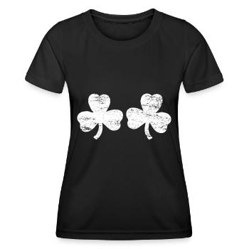 St. Patrick's Day Irland Geschenkidee Kleeblatt - Frauen Funktions-T-Shirt - Schwarz - Vorne - AI Model Female 172 light (172cm)
