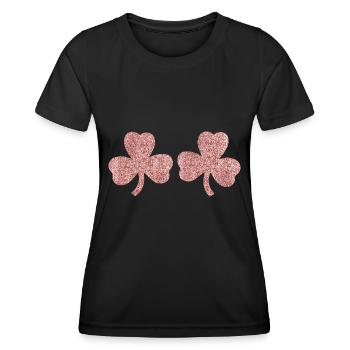 St. Patrick's Day Irland Geschenkidee Kleeblatt - Frauen Funktions-T-Shirt - Schwarz - Vorne - AI Model Female 172 light (172cm)