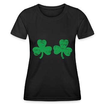St. Patrick's Day Irland Geschenkidee Kleeblatt - Frauen Funktions-T-Shirt - Schwarz - Vorne - AI Model Female 172 light (172cm)
