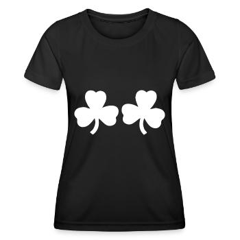 St. Patrick's Day Irland Geschenkidee Kleeblatt - Frauen Funktions-T-Shirt - Schwarz - Vorne - AI Model Female 172 light (172cm)