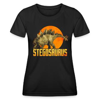 Stegosaurus Dinosaurs - Women's Functional T-Shirt - black - Front - AI Model Female 172 light (172cm)