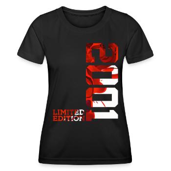 25TH BIRTHDAY 25 YEARS LIMITED EDITION 2001 - Women's Functional T-Shirt - black - Front - AI Model Female 172 light (172cm)