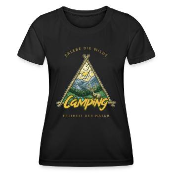 Erlebe die wilde Freiheit der Natur - Frauen Funktions-T-Shirt - Schwarz - Vorne - AI Model Female 172 light (172cm)
