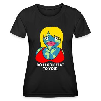 Flache Erde Witz - Frauen Funktions-T-Shirt - Schwarz - Vorne - AI Model Female 172 light (172cm)
