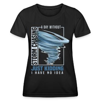 Sturmjäger Geschenkidee | Tornado Meteorologen - Frauen Funktions-T-Shirt - Schwarz - Vorne - AI Model Female 172 light (172cm)