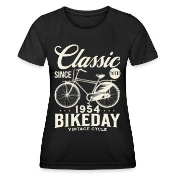 Bicycle Year 1954 Cyclist 70 Years Anniversary - Women's Functional T-Shirt - black - Front - AI Model Female 172 light (172cm)
