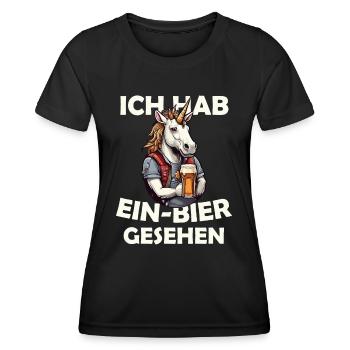 I've seen a beer Unicorn with beer - Women's Functional T-Shirt - black - Front - AI Model Female 172 light (172cm)