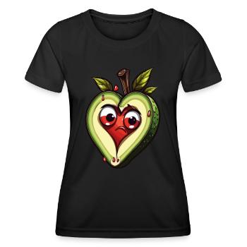 Avocado mit Herzkern - Frauen Funktions-T-Shirt - Schwarz - Vorne - AI Model Female 172 light (172cm)