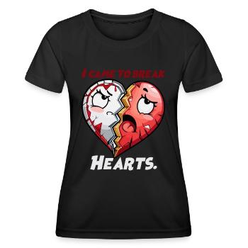 I came to break Hearts - Herzensbrecher - Frauen Funktions-T-Shirt - Schwarz - Vorne - AI Model Female 172 light (172cm)
