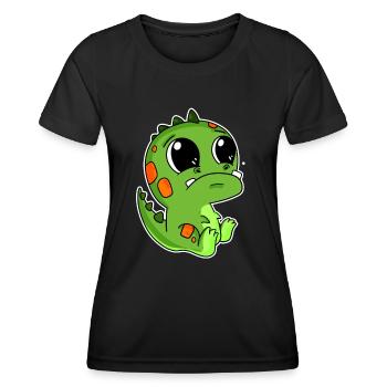 Dino Motiv Dinosaurier Baby Kleinkind - Frauen Funktions-T-Shirt - Schwarz - Vorne - AI Model Female 172 light (172cm)