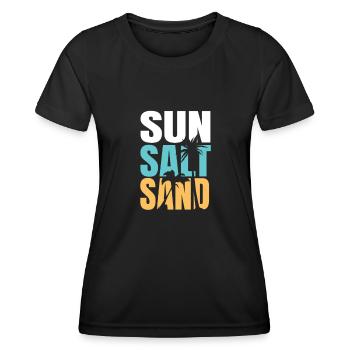 Sonne Salz Sand - Frauen Funktions-T-Shirt - Schwarz - Vorne - AI Model Female 172 light (172cm)