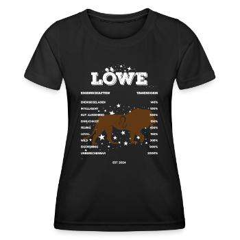 Ich bin ein Löwe Sternzeichen Leo - Frauen Funktions-T-Shirt - Schwarz - Vorne - AI Model Female 172 light (172cm)