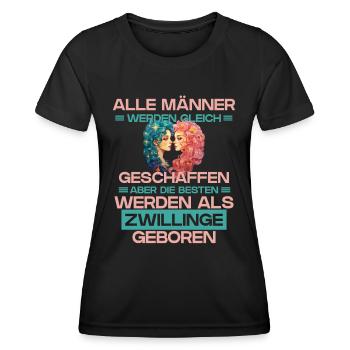 Sternzeichen Zwillinge - Frauen Funktions-T-Shirt - Schwarz - Vorne - AI Model Female 172 light (172cm)