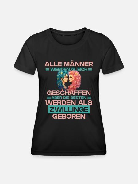 Sternzeichen Zwillinge - Frauen Funktions-T-Shirt - Schwarz