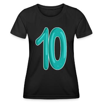 Dix numéros 10 - T-shirt sport Femme - noir - Devant - AI Model Female 172 light (172cm)