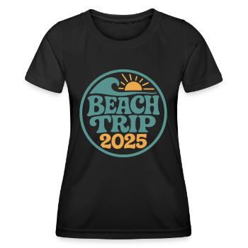 Beach Trip 2025 – Sommerurlaub - Frauen Funktions-T-Shirt - Schwarz - Vorne - AI Model Female 172 light (172cm)