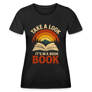 Aventure de lecture de style rétro - T-shirt sport Femme - noir - Devant - AI Model Female 172 light (172cm)