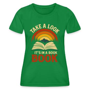 Leseabenteuer im Retro-Stil - Frauen Funktions-T-Shirt - Kelly Green - Vorne - AI Model Female 172 dark (172cm)