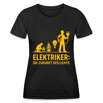 Die Evolution des Elektrikers - Frauen Funktions-T-Shirt - Schwarz - Vorne - AI Model Female 172 light (172cm)