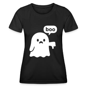 Ghost with thumbs down – boo! - Women's Functional T-Shirt - black - Front - AI Model Female 172 light (172cm)