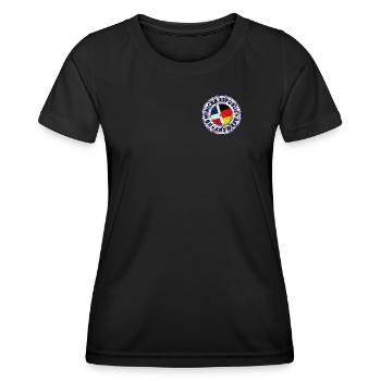 RÉPUBLIQUE DOMINICAINE ALLEMAGNE Timbre - T-shirt sport Femme - noir - Devant - AI Model Female 172 light (172cm)