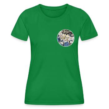 Apple Blossom Blossom Flower Spring Nature Hiking - Women's Functional T-Shirt - kelly green - Front - AI Model Female 172 dark (172cm)