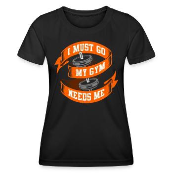 Fitnessstudio - Frauen Funktions-T-Shirt - Schwarz - Vorne - AI Model Female 172 light (172cm)