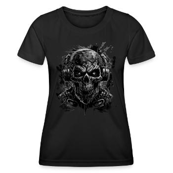 DJ de musique sombre zombie - T-shirt sport Femme - noir - Devant - AI Model Female 172 light (172cm)