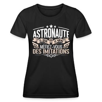 Astronaute le seul Astronaute le vrai Astronaute - T-shirt sport Femme - noir - Devant - AI Model Female 172 light (172cm)