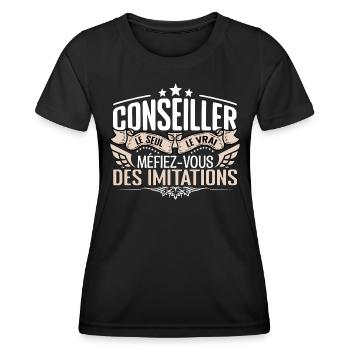 Conseiller le seul Conseiller le vrai Conseiller - T-shirt sport Femme - noir - Devant - AI Model Female 172 light (172cm)