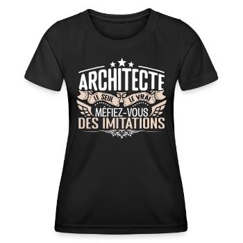 Architecte le seul Architecte le vrai Architecte - T-shirt sport Femme - noir - Devant - AI Model Female 172 light (172cm)
