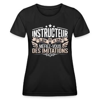 Instructeur le seul Instructeur le vrai Instructeu - T-shirt sport Femme - noir - Devant - AI Model Female 172 light (172cm)
