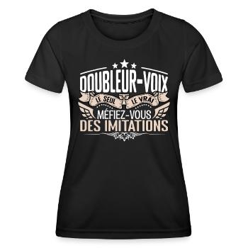 Doubleur voix le seul Doubleur voix le vrai Double - T-shirt sport Femme - noir - Devant - AI Model Female 172 light (172cm)