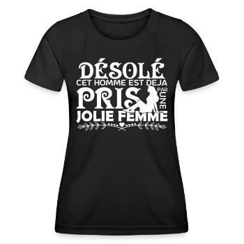 cadeau copain mari Le meilleur copain du monde - T-shirt sport Femme - noir - Devant - AI Model Female 172 light (172cm)