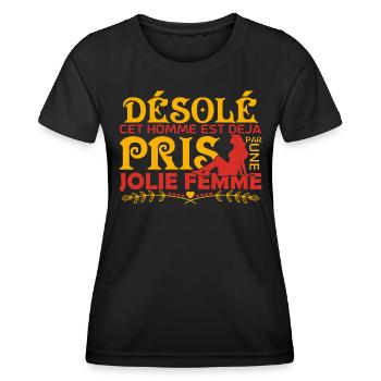 Cadeau Mari Copain Le meilleur copain du monde !! - T-shirt sport Femme - noir - Devant - AI Model Female 172 light (172cm)