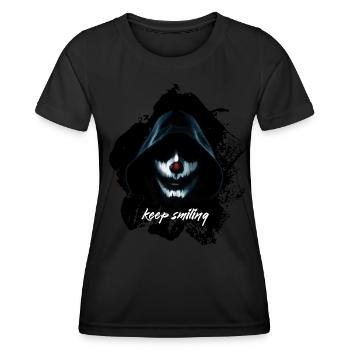 Horror Clown Keep Smiling Halloween Purge - T-shirt sport Femme - noir - Devant - AI Model Female 172 light (172cm)