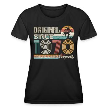 1970 Jubiläum 1970 geboren 1970 Jubiläum - Frauen Funktions-T-Shirt - Schwarz - Vorne - AI Model Female 172 light (172cm)