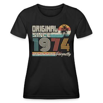 1974 anniversaire 1974 né en 1974 anniversaire - T-shirt sport Femme - noir - Devant - AI Model Female 172 light (172cm)