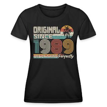 1989 Jubiläum 1989 Jahrgang 1989 Jubiläum - Frauen Funktions-T-Shirt - Schwarz - Vorne - AI Model Female 172 light (172cm)