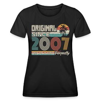 2007 anniversaire 2007 né en 2007 anniversaire - T-shirt sport Femme - noir - Devant - AI Model Female 172 light (172cm)