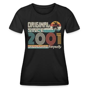 2001 Jubiläum 2001 geboren 2001 Jubiläum - Frauen Funktions-T-Shirt - Schwarz - Vorne - AI Model Female 172 light (172cm)