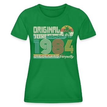 Juni 1984 Juni-Jubiläum Juni 1984 - Frauen Funktions-T-Shirt - Kelly Green - Vorne - AI Model Female 172 dark (172cm)