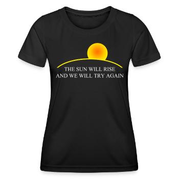Sun Quote T-Shirt - T-shirt sport Femme - noir - Devant - AI Model Female 172 light (172cm)