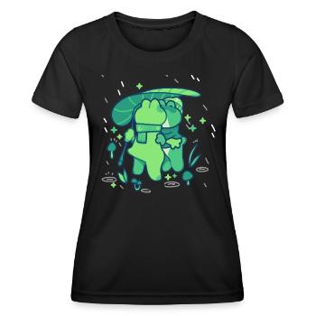 Frog Météo - T-shirt sport Femme - noir - Devant - AI Model Female 172 light (172cm)