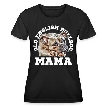 VIEUX BOULEDOGUE ANGLAIS MAMAN Chien Chiens Bouledogue - T-shirt sport Femme - noir - Devant - AI Model Female 172 light (172cm)