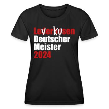 Leverkusen - Deutscher Meister 2024 - Frauen Funktions-T-Shirt - Schwarz - Vorne - AI Model Female 172 light (172cm)