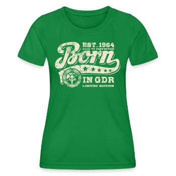 Born in GDR 1964 - Birthday - Ossi Gift - Women's Functional T-Shirt - kelly green - Front - AI Model Female 172 dark (172cm)