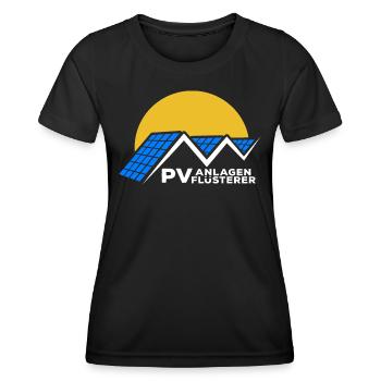 Photovoltaik - Solarenergie - PV Anlagen Flüsterer - Frauen Funktions-T-Shirt - Schwarz - Vorne - AI Model Female 172 light (172cm)
